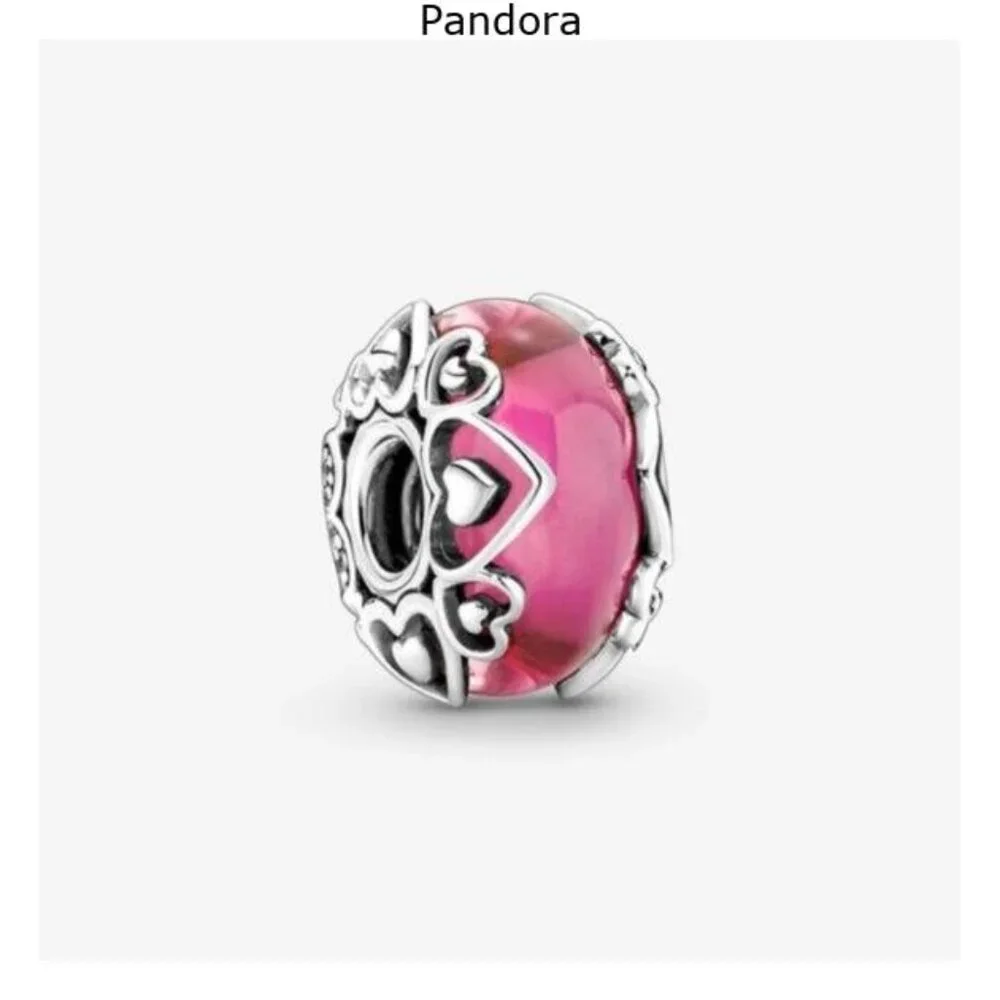 Pandora Reveal Your Love Pink Murano Glass Charm